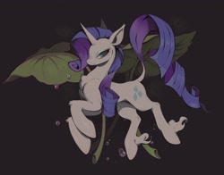 Size: 2238x1754 | Tagged: safe, artist:sorochii, derpibooru import, rarity, pony, unicorn, g4, female, leaf, mare, smiling, solo