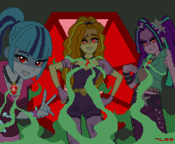 Size: 2200x1800 | Tagged: safe, artist:gonicfanfic, derpibooru import, adagio dazzle, aria blaze, sonata dusk, equestria girls, g4, pixel art, the dazzlings