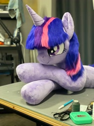 Size: 3024x4032 | Tagged: safe, artist:megatarot, derpibooru import, twilight sparkle, unicorn twilight, pony, unicorn, g4, irl, life size, photo, plushie