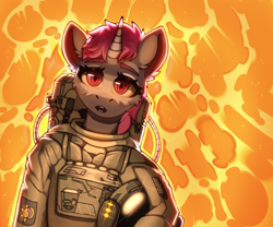 Size: 1680x1400 | Tagged: safe, artist:freak-side, derpibooru import, oc, pony, unicorn, solo, spacesuit, sun