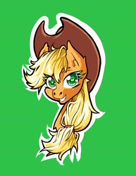 Size: 3195x4135 | Tagged: safe, artist:kizupoko, derpibooru import, applejack, earth pony, g4, cute, eye, eyes, green eyes, simple background, smiling