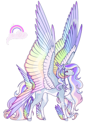 Size: 1920x2644 | Tagged: safe, artist:oneiria-fylakas, derpibooru import, oc, oc only, pegasus, pony, concave belly, feathered fetlocks, female, large wings, magical lesbian spawn, mare, offspring, parent:princess celestia, parent:rainbow dash, parents:dashlestia, solo, tail, tail feathers, wings