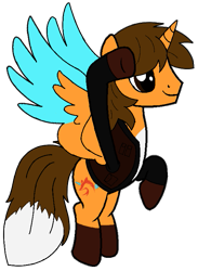 Size: 555x759 | Tagged: safe, artist:noi kincade, derpibooru import, oc, oc only, oc:ej, alicorn, pony, g4, flying, male, salute, simple background, solo, transparent background