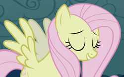 Size: 1189x737 | Tagged: safe, derpibooru import, screencap, fluttershy, pegasus, pony, g4, season 2, the return of harmony, cropped, discorded, female, flutterbitch, fluttercruel, grin, mare, smiling, smug, solo