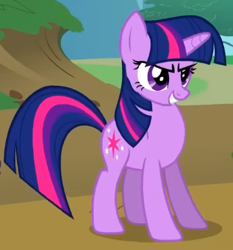 Size: 336x361 | Tagged: safe, derpibooru import, screencap, twilight sparkle, unicorn twilight, pony, unicorn, g4, season 2, the return of harmony, cropped, determined, determined look, determined smile, female, grin, mare, puffed chest, smiling, solo, standing