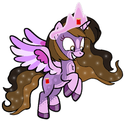 Size: 577x558 | Tagged: safe, artist:noi kincade, derpibooru import, oc, oc:princess kincade, alicorn, pony, g4, crown, female, flying, jewelry, regalia, simple background, smiling, solo, transparent background