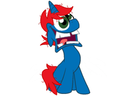 Size: 2048x1536 | Tagged: safe, artist:pupster0071, artist:ry-bluepony1, derpibooru import, oc, oc:train track, pony, unicorn, g4, crazy eyes, crazy face, faic, insanity, male, simple background, solo, transparent background