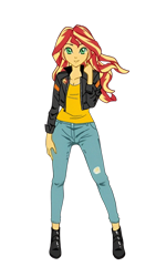 Size: 780x1386 | Tagged: artist needed, safe, ai content, derpibooru import, sunset shimmer, human, equestria girls, g4, clothes, denim, jacket, jeans, leather, leather jacket, pants, simple background, solo, transparent background