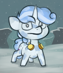 Size: 685x798 | Tagged: safe, artist:marsminer, derpibooru import, oc, oc only, oc:snowy charm, crystal pony, pony, unicorn, male, squatpony