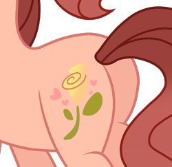 Size: 1112x1080 | Tagged: safe, artist:cstrawberrymilk, derpibooru import, oc, oc only, oc:golden rose, pony, butt, butt focus, female, mare, plot, simple background, solo, transparent background