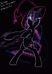 Size: 2896x4096 | Tagged: safe, artist:novadoesarts, derpibooru import, twilight sparkle, unicorn twilight, pony, unicorn, g4, bipedal, female, hat, mare, one eye closed, open mouth, open smile, smiling, solo, wink, witch hat