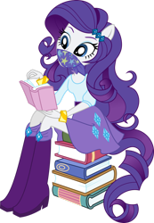 Size: 2768x4000 | Tagged: safe, artist:aqua-pony, derpibooru import, edit, rarity, equestria girls, g4, abuse, book, gag, simple background, transparent background, vector, vector edit