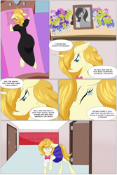 Size: 1280x1920 | Tagged: safe, artist:calamity-studios, derpibooru import, oc, unicorn, comic:black star tales, clothes, crying, dress, female, flower, horn, mare, picture, school uniform, teary eyes, unicorn oc