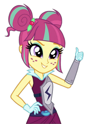 Size: 886x1260 | Tagged: safe, derpibooru import, edit, edited screencap, screencap, sour sweet, human, equestria girls, g4, background removed, cute, hand on hip, png, shadowbolts, simple background, solo, sourbetes, thumbs up, transparent background