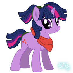 Size: 1200x1200 | Tagged: safe, artist:baconforbreakfast426, derpibooru import, twilight sparkle, unicorn twilight, unicorn, g4, applejack's cutie mark, female, handkerchief, simple background, solo, swapped cutie marks, transparent background, wrong cutie mark