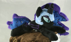 Size: 2513x1500 | Tagged: safe, artist:bastler, derpibooru import, nightmare moon, alicorn, pony, female, helmet, irl, mare, photo, plushie, solo