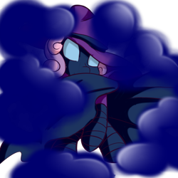 Size: 512x512 | Tagged: safe, artist:anibaruthecat, derpibooru import, part of a set, mare do well, sweetie belle, pony, cloud, disappear, female, filly, foal, mask, old art, simple background, smoke, solo, sweetie do well, transparent background