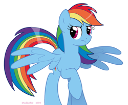 Size: 1831x1507 | Tagged: safe, artist:lullapiies, derpibooru import, rainbow dash, pegasus, pony, g4, female, simple background, solo, spread wings, white background, wings