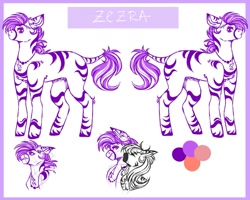 Size: 1223x978 | Tagged: safe, artist:dejji_vuu, derpibooru import, oc, oc:zezra, zebra, reference sheet, solo