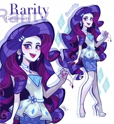 Size: 1887x2043 | Tagged: safe, artist:libbly_libby, derpibooru import, rarity, equestria girls, g4, female, high heels, open mouth, open smile, rarity peplum dress, shoes, smiling