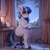 Size: 1024x1024 | Tagged: safe, ai content, derpibooru import, generator:easyfluff v11.2, generator:stable diffusion, machine learning generated, oc, oc only, earth pony, pony, semi-anthro, g4, chair, chest fluff, cloud, curtains, day, desk, ear fluff, ears, eyebrows, eyelashes, eyeliner, female, floor, fluffy, frown, hooves, indoors, looking at you, makeup, mare, mascara, missing cutie mark, nature, prompter:raif, red eyes, shoulder fluff, sitting, sky, snout, solo, tail, two toned hair, two toned tail, watermark