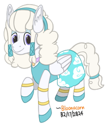 Size: 828x959 | Tagged: safe, artist:bloonacorn, derpibooru import, oc, oc:cloudy cushion, pegasus, clothes, dress, pegasus oc, simple background, transparent background