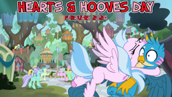 Size: 2063x1161 | Tagged: safe, artist:frownfactory, artist:not-yet-a-brony, derpibooru import, gallus, silverstream, griffon, hippogriff, 2024, february, glomp, hearts and hooves day, hippogriffia, holiday, hug, lyrics in the comments, mount aris, not sure if want, song in the description, valentine's day, youtube link in the description