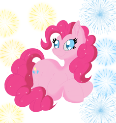 Size: 2140x2266 | Tagged: safe, artist:cinematic-fawn, derpibooru import, pinkie pie, earth pony, g4, cute, diapinkes, female, fireworks, simple background, solo, white background