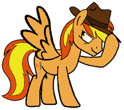 Size: 476x422 | Tagged: safe, artist:noi kincade, derpibooru import, oc, oc:firey ratchet, pegasus, pony, g4, fedora, hat, simple background, solo, transparent background