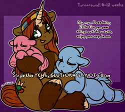 Size: 1945x1739 | Tagged: safe, artist:sexygoatgod, derpibooru import, oc, oc only, pony, unicorn, abdl, age regression, commission, cuddling, female, foal, sleeping, wip, ych sketch, younger, your character here