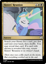 Size: 375x523 | Tagged: safe, derpibooru import, edit, princess celestia, princess luna, friendship is magic, g4, ccg, crying, hug, magic the gathering, trading card, trading card edit, trading card game