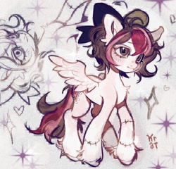 Size: 1926x1848 | Tagged: safe, artist:cratocas, derpibooru import, oc, pegasus, pony, abstract background, female, mare, pegasus oc, solo