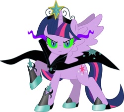 Size: 928x840 | Tagged: safe, artist:kaylathehedgehog, derpibooru import, twilight sparkle, twilight sparkle (alicorn), oc, oc only, oc:twivine sparkle, alicorn, pony, g4, corrupted, corrupted twilight sparkle, female, mare, simple background, solo, sombra eyes, vector, white background