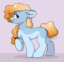 Size: 1395x1368 | Tagged: safe, artist:spoopygander, derpibooru import, oc, earth pony, pony, cute, female, looking back, mare, raised hoof, raised leg, solo