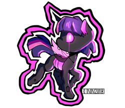 Size: 2300x2000 | Tagged: safe, artist:ronin20181, derpibooru import, twilight sparkle, changeling, g4, changelingified, purple changeling, simple background, solo, species swap, transparent background, twiling