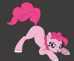 Size: 828x678 | Tagged: safe, artist:thebronypony123, derpibooru import, pinkie pie, earth pony, pony, g4, face down ass up, female, gray background, simple background, solo