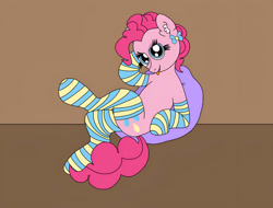 Size: 827x628 | Tagged: safe, artist:thebronypony123, derpibooru import, pinkie pie, earth pony, pony, g4, clothes, female, mare, socks, solo, striped socks, stupid sexy pinkie, sultry pose, tongue, tongue out