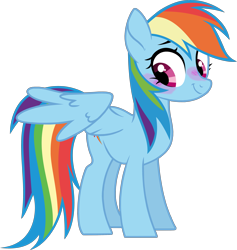 Size: 3997x4218 | Tagged: safe, artist:iamaveryrealperson, derpibooru import, part of a set, rainbow dash, pegasus, pony, g4, 2021, base used, blushing, female, happy, looking at someone, looking at something, mare, simple background, smiling, solo, transparent background, wings