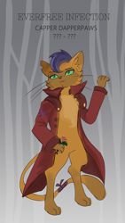 Size: 1080x1920 | Tagged: safe, artist:cottonheart05, derpibooru import, capper dapperpaws, abyssinian, anthro, g4, alternate universe, fanart, solo