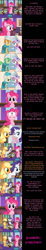 Size: 2000x10758 | Tagged: safe, artist:mlp-silver-quill, derpibooru import, applejack, clover the clever, pinkie pie, princess platinum, rarity, earth pony, pony, unicorn, comic:pinkie pie says goodnight, alternate design, comic, female, inconsistencies, lampshade hanging, lesbian, male, multiple versions, shipping, straight