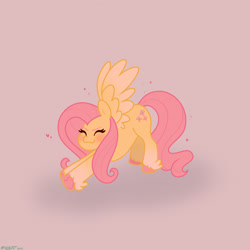 Size: 2480x2480 | Tagged: safe, artist:starburstuwu, derpibooru import, fluttershy, pegasus, pony, blushing, cobra stretch, cute, eyes closed, feathered fetlocks, female, floating heart, gray background, heart, high res, mare, shyabetes, simple background, solo, spread wings, stretching, unshorn fetlocks, wings