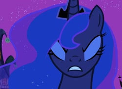 Size: 1485x1080 | Tagged: safe, derpibooru import, screencap, princess luna, alicorn, pony, g4, luna eclipsed, season 2, angry, cropped, ethereal mane, eyes closed, eyeshadow, female, gritted teeth, jewelry, makeup, mare, solo, teeth, tiara