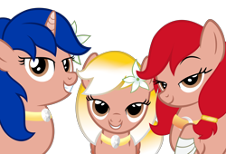 Size: 8700x5913 | Tagged: safe, artist:iamaveryrealperson, derpibooru import, edit, oc, oc only, oc:luz, oc:minda, oc:vi, earth pony, pegasus, pony, unicorn, g4, 2022, base used, collar, colored wings, family, female, filly, flower, flower in hair, foal, folded wings, gradient mane, gradient wings, lidded eyes, mare, nation ponies, philippines, ponified, raised hoof, raised leg, siblings, simple background, sisters, smiling, species swap, teeth, transparent background, trio, wings