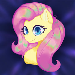 Size: 4000x4000 | Tagged: safe, artist:luanbang, derpibooru import, fluttershy, pegasus, pony, g4, bust, chest fluff, female, looking at you, mare, portrait, simple background, solo