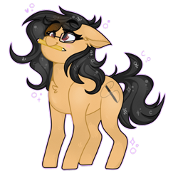 Size: 894x894 | Tagged: safe, artist:dejji_vuu, derpibooru import, oc, oc only, earth pony, pony, female, glasses, mare, mouth hold, pencil, simple background, solo, transparent background