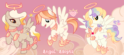 Size: 4281x1920 | Tagged: safe, artist:vi45, derpibooru import, oc, oc only, angel, angel pony, original species, halo, male, stallion