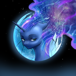 Size: 1024x1024 | Tagged: safe, artist:n0thingbutath0ught, derpibooru import, princess luna, alicorn, ethereal mane, moon