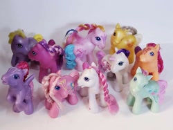 Size: 720x540 | Tagged: safe, derpibooru import, cheerilee (g3), minty, scootaloo (g3), starsong, sweetie belle (g3), toola roola, pony, g3, irl, mcdonald's, mcdonald's happy meal toys, photo, toy