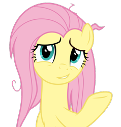 Size: 963x1012 | Tagged: safe, artist:sollace, derpibooru exclusive, derpibooru import, fluttershy, pegasus, pony, g4, she talks to angel, .svg available, bronybait, cute, looking at you, messy mane, raised hoof, raised leg, shyabetes, simple background, smiling, smiling at you, solo, svg, transparent background, vector