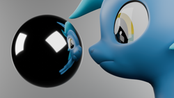 Size: 1920x1080 | Tagged: safe, artist:bronydj, derpibooru import, oc, oc only, alicorn, 3d, ball, blender, gray background, mirror, silly, simple background, solo, sphere